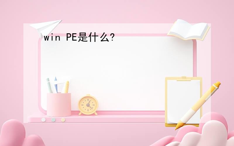 win PE是什么?