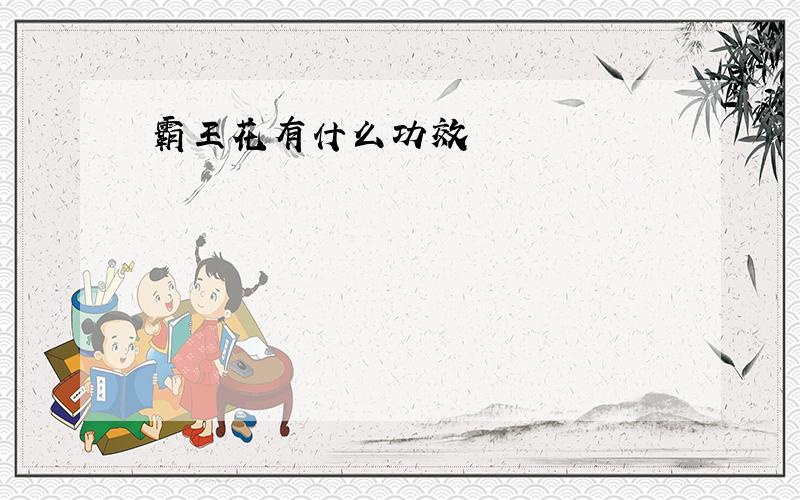 霸王花有什么功效