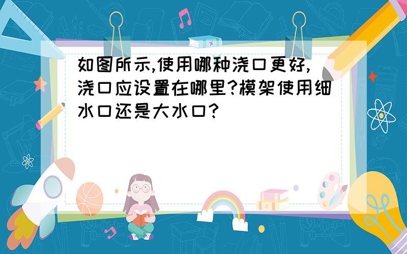 如图所示,使用哪种浇口更好,浇口应设置在哪里?模架使用细水口还是大水口?