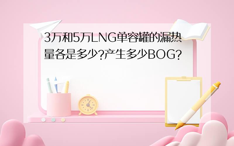 3万和5万LNG单容罐的漏热量各是多少?产生多少BOG?