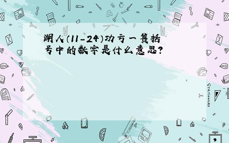 湖人（11-24）功亏一篑括号中的数字是什么意思?