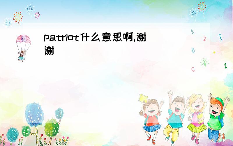 patriot什么意思啊,谢谢