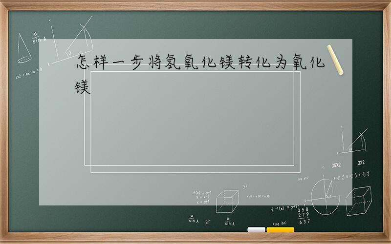 怎样一步将氢氧化镁转化为氧化镁