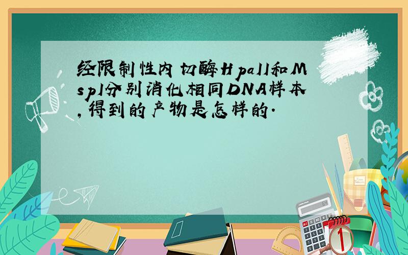 经限制性内切酶HpaII和MspI分别消化相同DNA样本,得到的产物是怎样的.