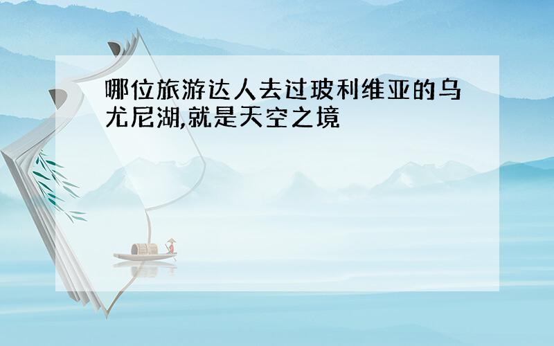 哪位旅游达人去过玻利维亚的乌尤尼湖,就是天空之境