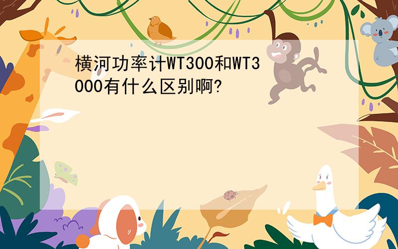 横河功率计WT300和WT3000有什么区别啊?