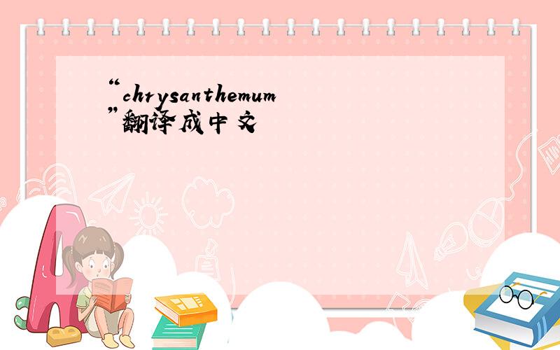 “chrysanthemum”翻译成中文