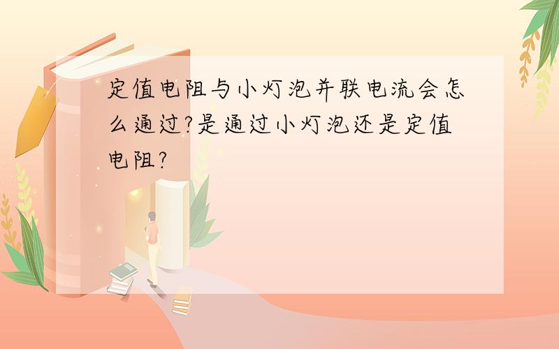 定值电阻与小灯泡并联电流会怎么通过?是通过小灯泡还是定值电阻?