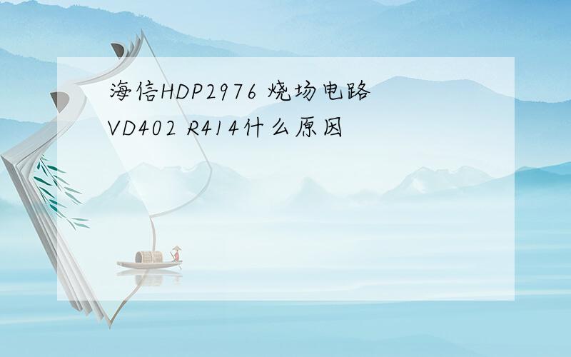 海信HDP2976 烧场电路VD402 R414什么原因