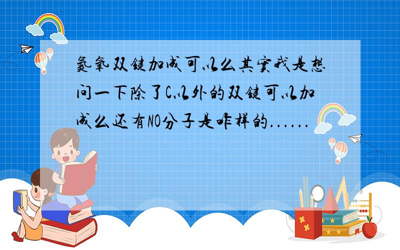 氮氧双键加成可以么其实我是想问一下除了C以外的双键可以加成么还有NO分子是咋样的......