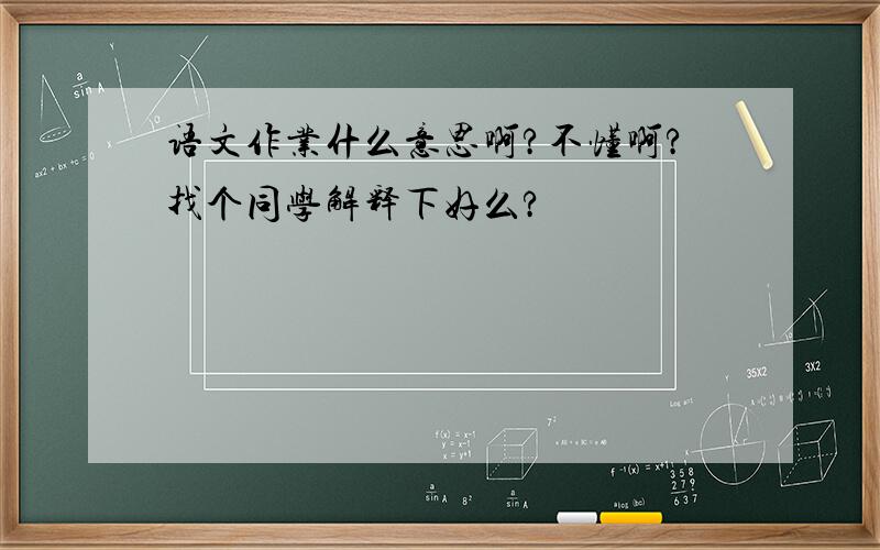 语文作业什么意思啊?不懂啊?找个同学解释下好么?