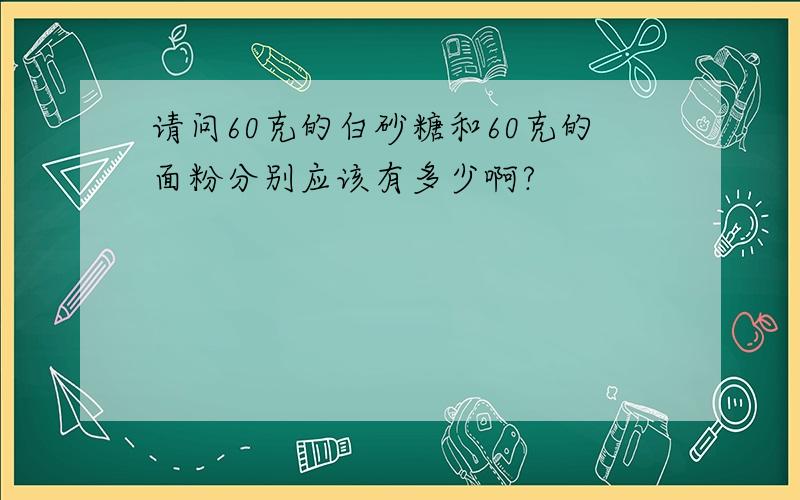 请问60克的白砂糖和60克的面粉分别应该有多少啊?