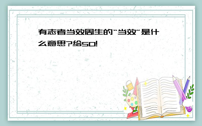 有志者当效周生的“当效”是什么意思?给50!