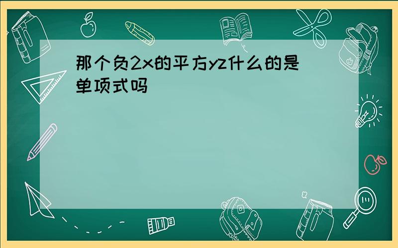 那个负2x的平方yz什么的是单项式吗