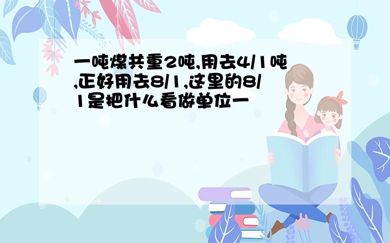 一吨煤共重2吨,用去4/1吨,正好用去8/1,这里的8/1是把什么看做单位一