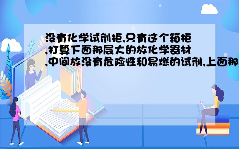 没有化学试剂柜,只有这个箱柜,打算下面那层大的放化学器材,中间放没有危险性和易燃的试剂,上面那层放镁粉和氧化钙,还要不要