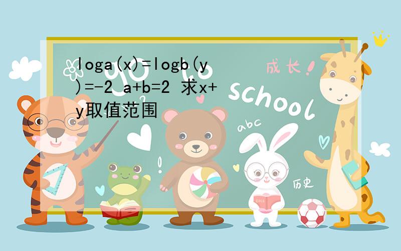 loga(x)=logb(y)=-2 a+b=2 求x+y取值范围