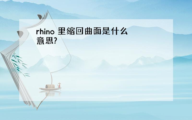 rhino 里缩回曲面是什么意思?