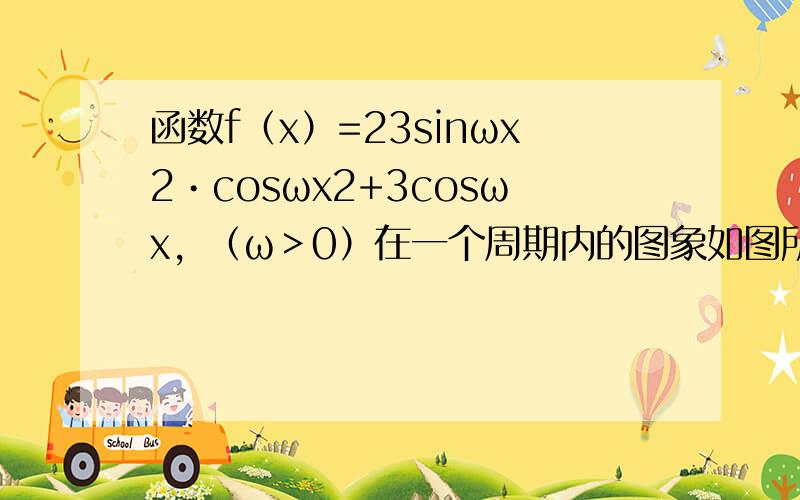 函数f（x）=23sinωx2•cosωx2+3cosωx，（ω＞0）在一个周期内的图象如图所示，A为图象的最高点，B、