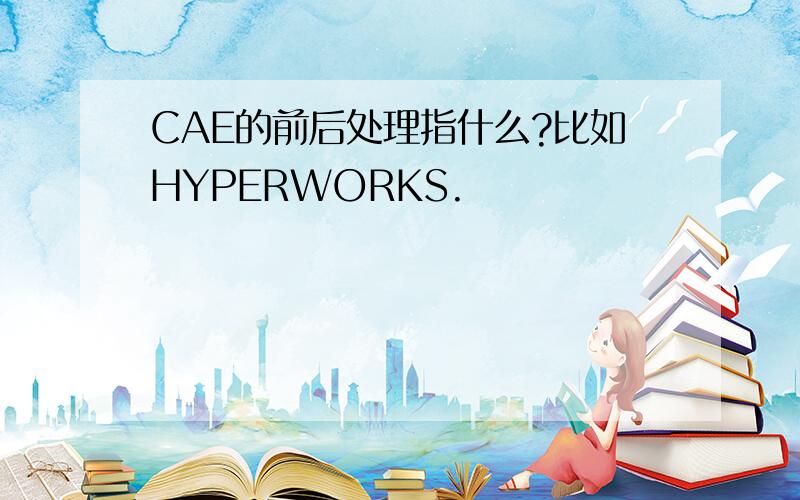 CAE的前后处理指什么?比如HYPERWORKS.