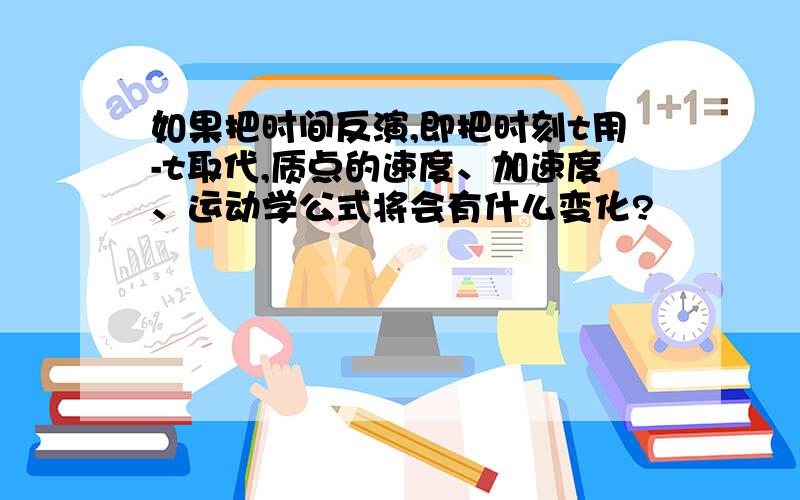 如果把时间反演,即把时刻t用-t取代,质点的速度、加速度、运动学公式将会有什么变化?