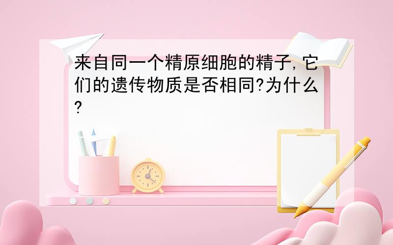 来自同一个精原细胞的精子,它们的遗传物质是否相同?为什么?