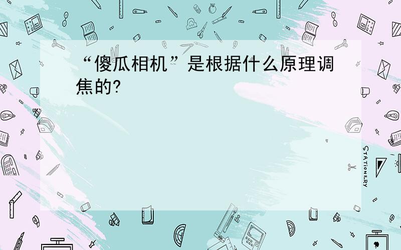 “傻瓜相机”是根据什么原理调焦的?