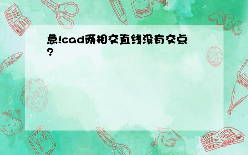 急!cad两相交直线没有交点?