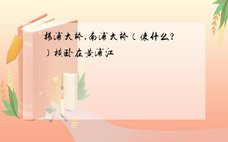 杨浦大桥,南浦大桥（像什么?）横卧在黄浦江