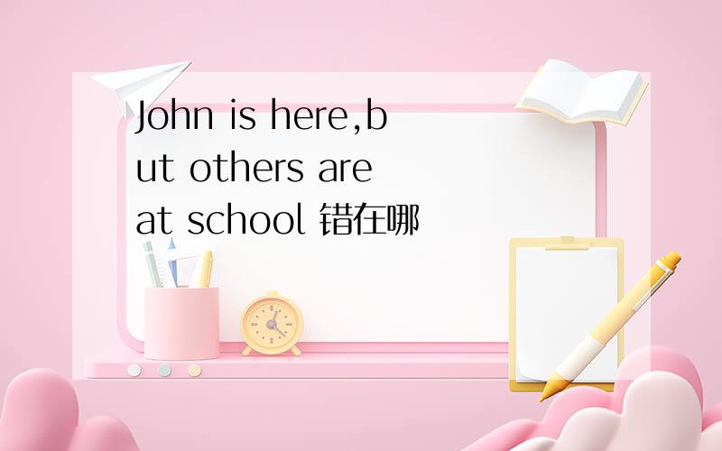 John is here,but others are at school 错在哪