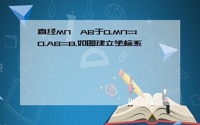 直经MN⊥AB于O，MN=10，AB=8，如图建立坐标系