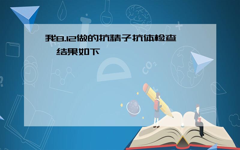 我8.12做的抗精子抗体检查,结果如下