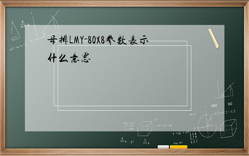 母排LMY-80X8参数表示什么意思