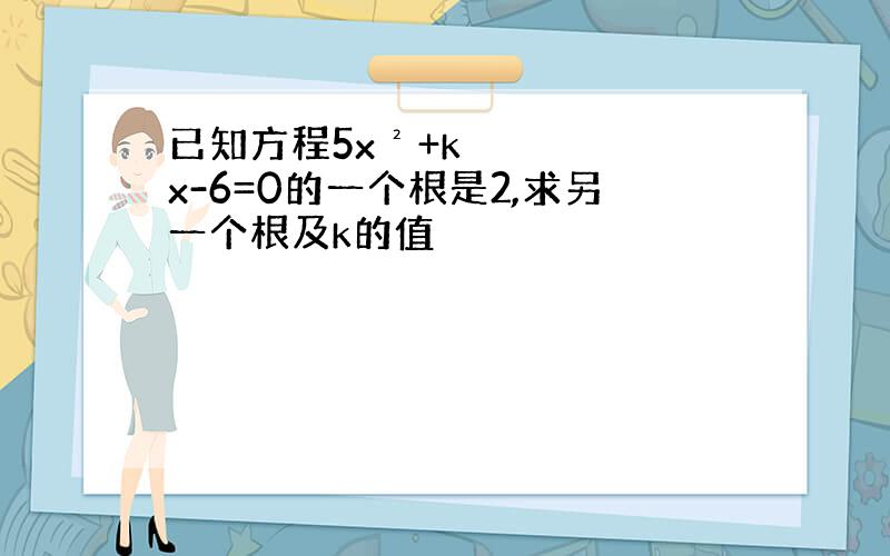 已知方程5x²+kx-6=0的一个根是2,求另一个根及k的值