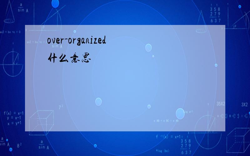 over-organized什么意思