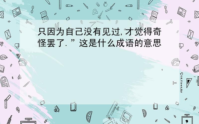 只因为自己没有见过,才觉得奇怪罢了.”这是什么成语的意思