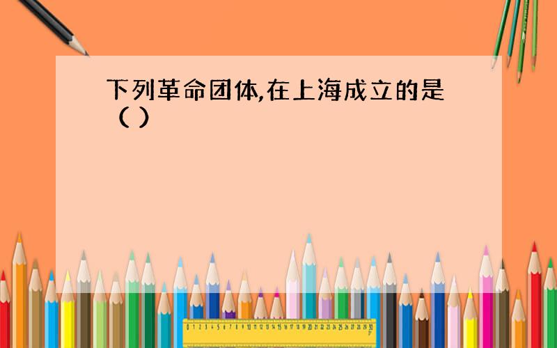 下列革命团体,在上海成立的是（ ）