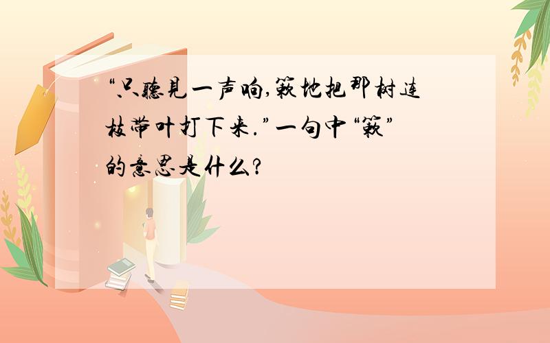 “只听见一声响,簌地把那树连枝带叶打下来.”一句中“簌”的意思是什么?