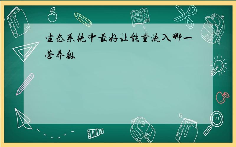 生态系统中最好让能量流入哪一营养级