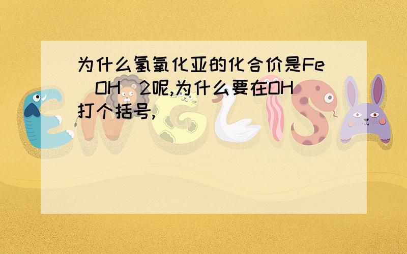 为什么氢氧化亚的化合价是Fe(OH)2呢,为什么要在OH打个括号,