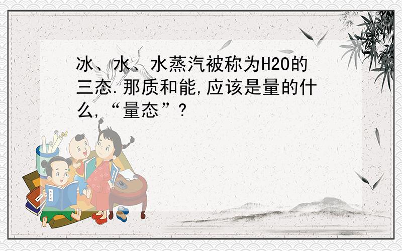 冰、水、水蒸汽被称为H2O的三态.那质和能,应该是量的什么,“量态”?