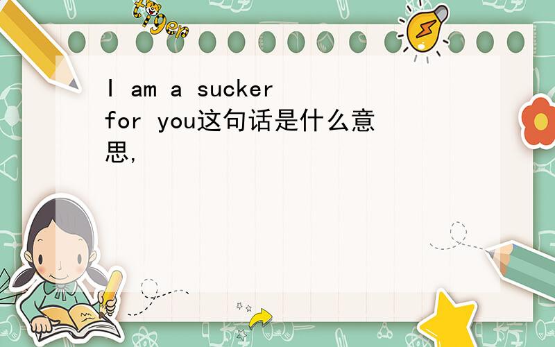 I am a sucker for you这句话是什么意思,