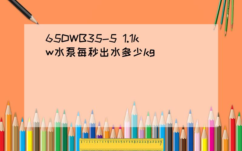 65DWB35-5 1.1kw水泵每秒出水多少kg