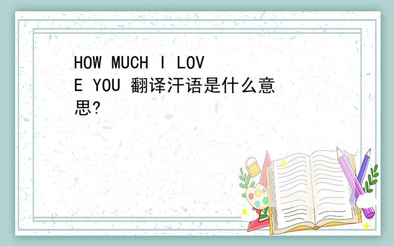 HOW MUCH I LOVE YOU 翻译汗语是什么意思?