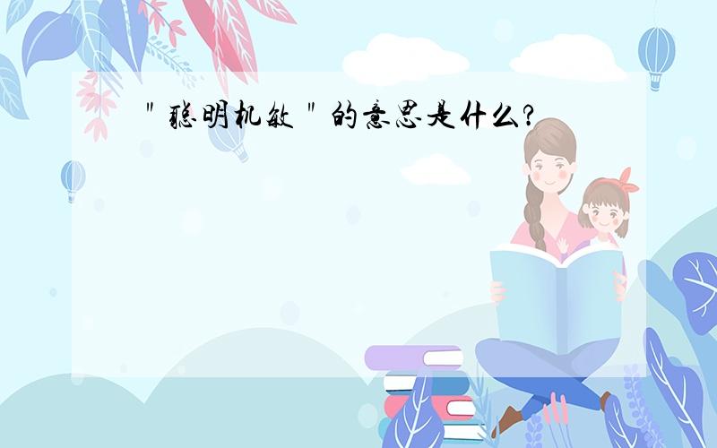 ＂聪明机敏＂的意思是什么?