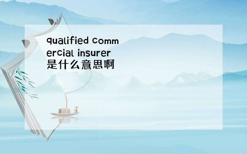 qualified commercial insurer是什么意思啊