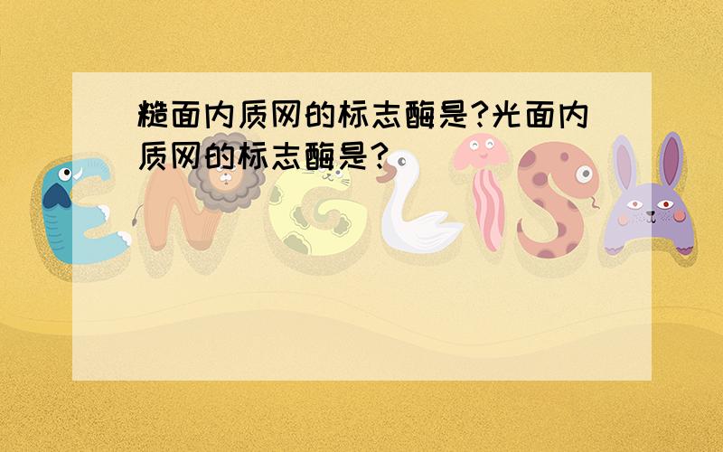 糙面内质网的标志酶是?光面内质网的标志酶是?