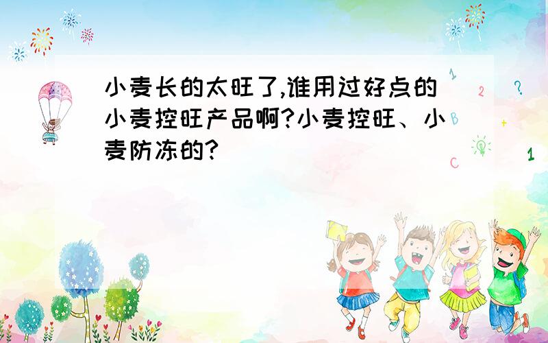 小麦长的太旺了,谁用过好点的小麦控旺产品啊?小麦控旺、小麦防冻的?