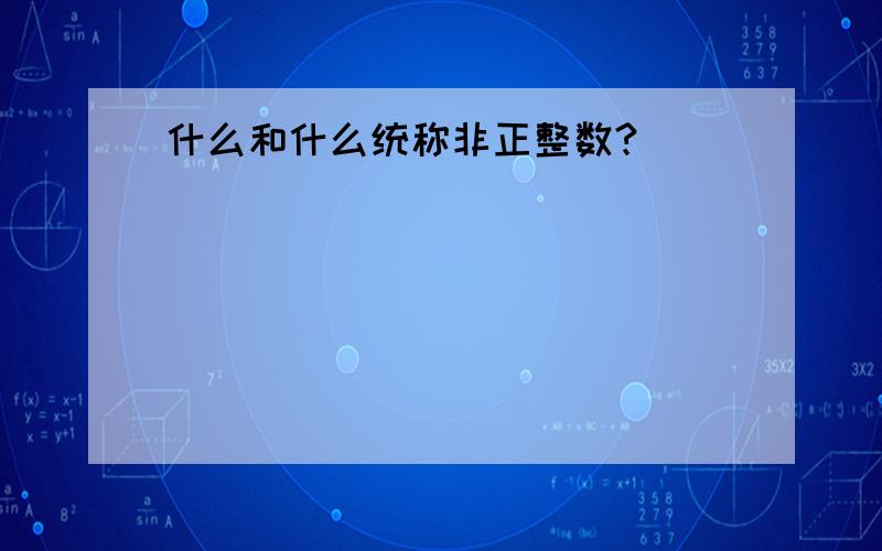 什么和什么统称非正整数?