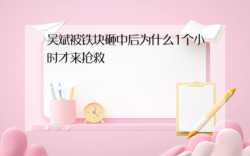 吴斌被铁块砸中后为什么1个小时才来抢救